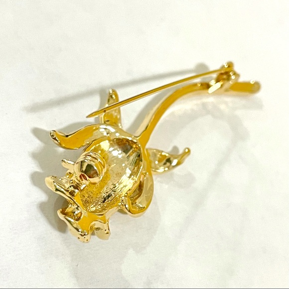 Gold Rose 🌹 Brooch/Pin - Picture 7 of 8